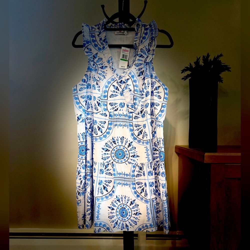 NWT VINEYARD VINES Women's Outlet Printed Beach Dress OCEAN BREEZE SCARF Size L